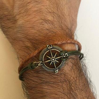 Men Bracelet 367- genuine leather c..