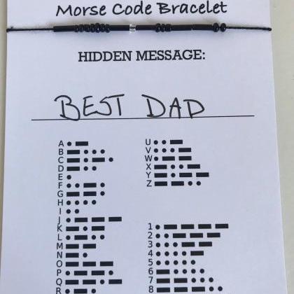 Men Bracelet, Best Dad morse code b..
