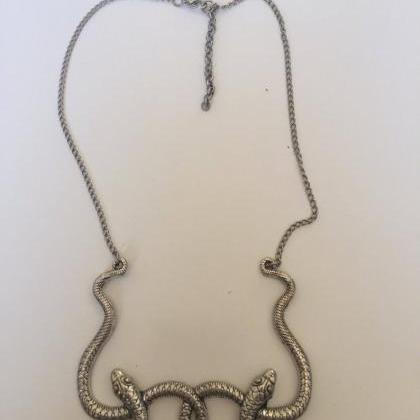 Snake Necklace 322- Alloy Silver Snake Necklace..