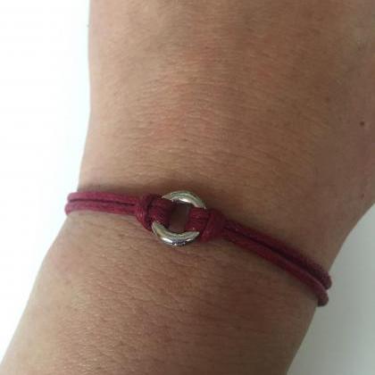 Red Waxed Cotton Bracelet 314- Rocker Friendship..