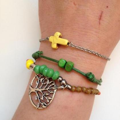 Spring Bracelet 169- Faith Friendship Tree Of Life..