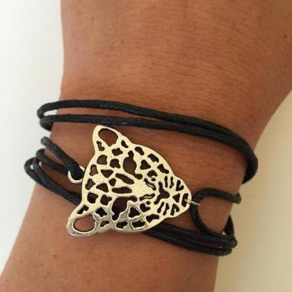 Leopard Bracelet 262 - Waxed Cotton Friendship..