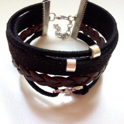 Leather Bracelet 34 - friendship cu..
