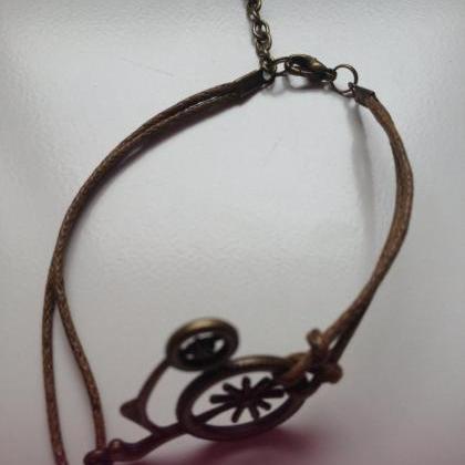 Old Bicycle Bracelet 43- Friendship Bronze Charm..