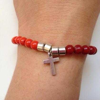 Acrylic Beads Bracelet 27- Faith Friendship Rock..