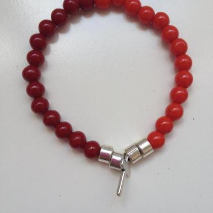 Acrylic Beads Bracelet 27- Faith Friendship Rock..