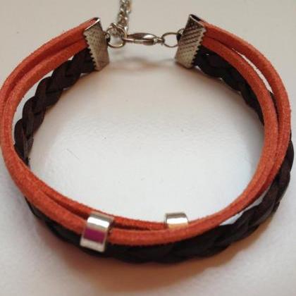 Leather Bracelet 31 - Friendship Cuff Ring..