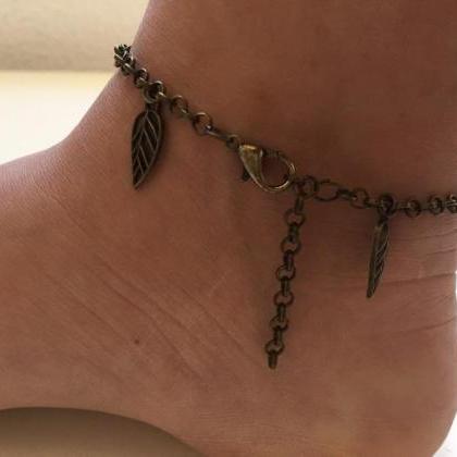 Mini leaf chain Anklet 217- faith f..