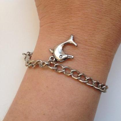 Dolphin Chain Bracelet 123- Friendship Metal Chain..