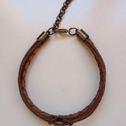 Leather Bracelet 182- Friendship Cuff Gear..