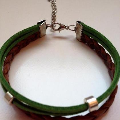 Leather Bracelet 30 - Friendship Cuff Ring..