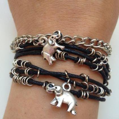 Elephant Chain Bracelet 16 - Faith Friendship..