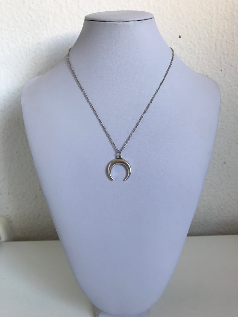 Half Moon Necklace 362 Alloy Silver Moon Necklace Bohemian Alloy
