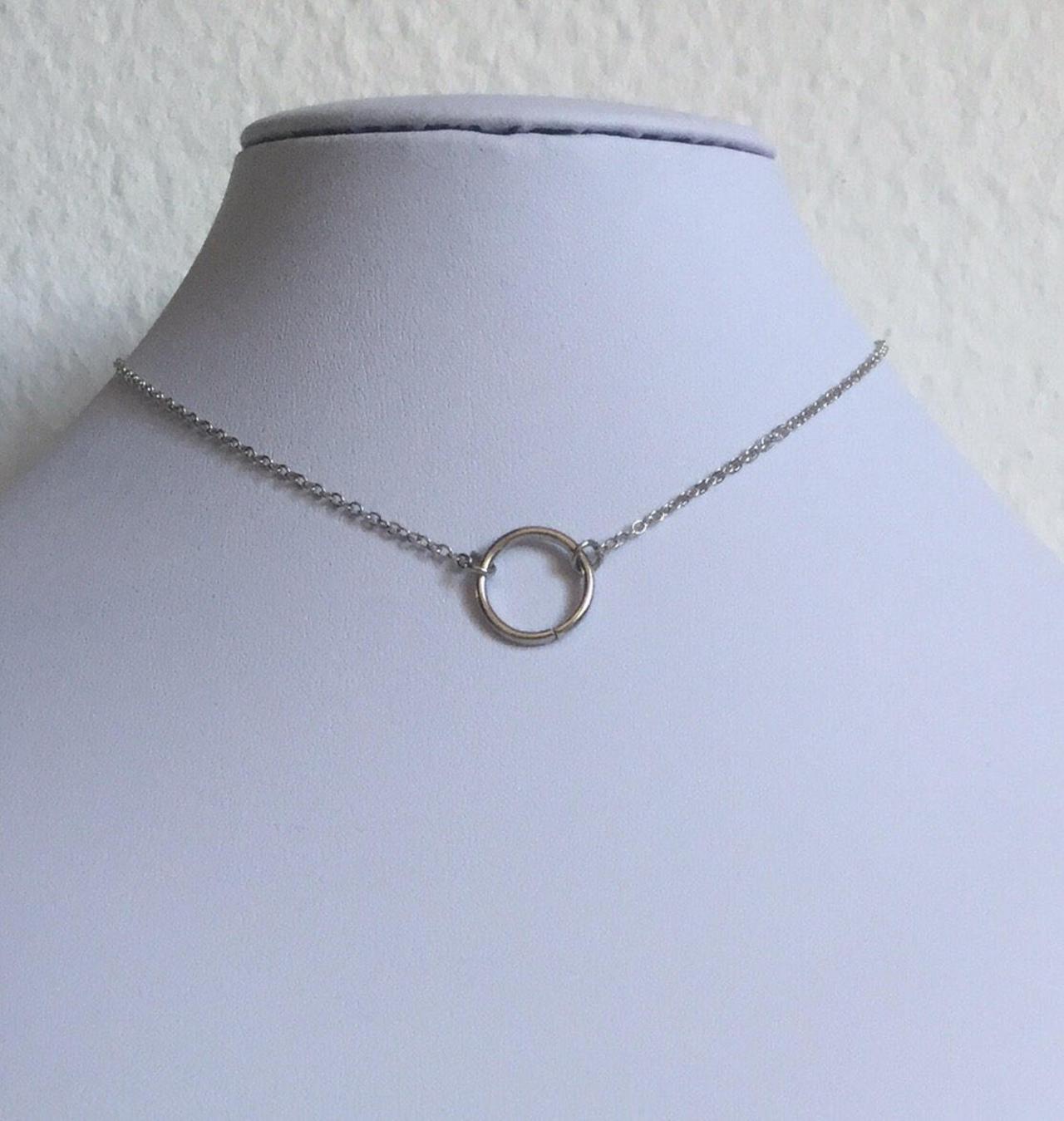 Karma Necklace 321- Circle Karma Necklace Bohemian Alloy Silver Chain Boho Chic Jewelry Lucky Necklace Gift Talisman