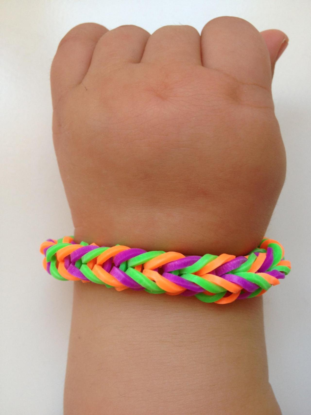 Little Girl Bracelet 74 Little Girl Fashion Rubber Bands Jewelry For Kids Purple Orange Green. on Luulla