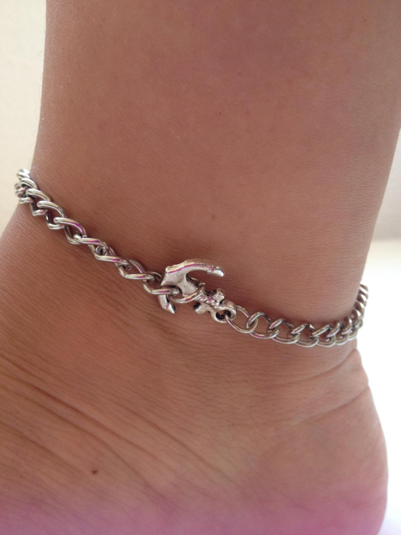 Anchor chain Anklet 25- friendship metal chain cuff anchor anklet gift adjustable current womenswear unique innovative