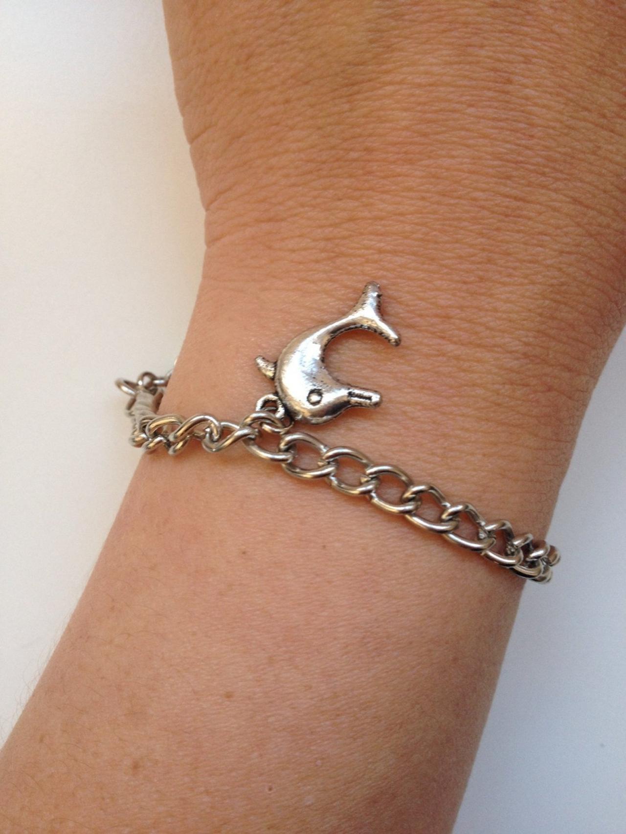 Dolphin Chain Bracelet 123- Friendship Metal Chain Cuff Bracelet Fish Gift Adjustable Current Womenswear Unique Innovative