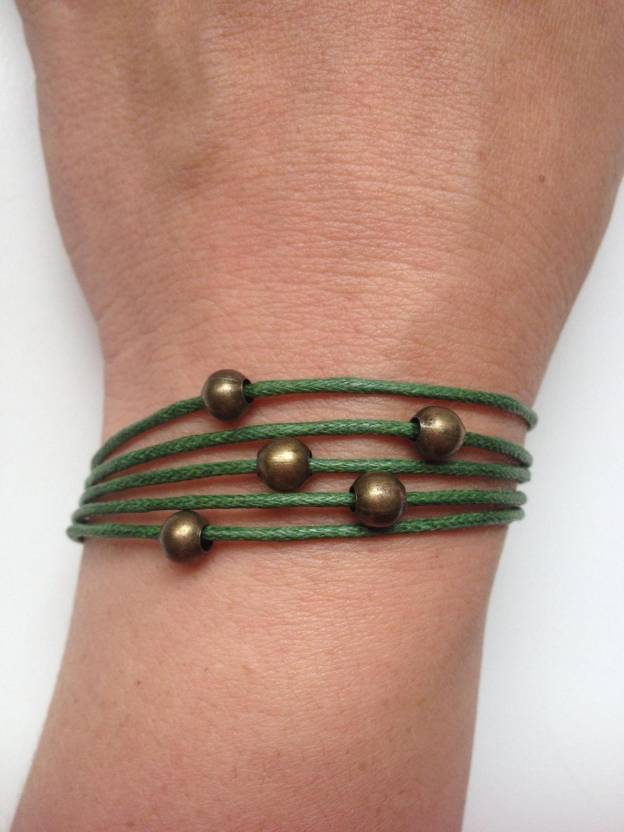 Waxed Cotton Bracelet 47 Friendship Waxed Cotton Cuff Bracelet Alloy Bronze Rings Gift