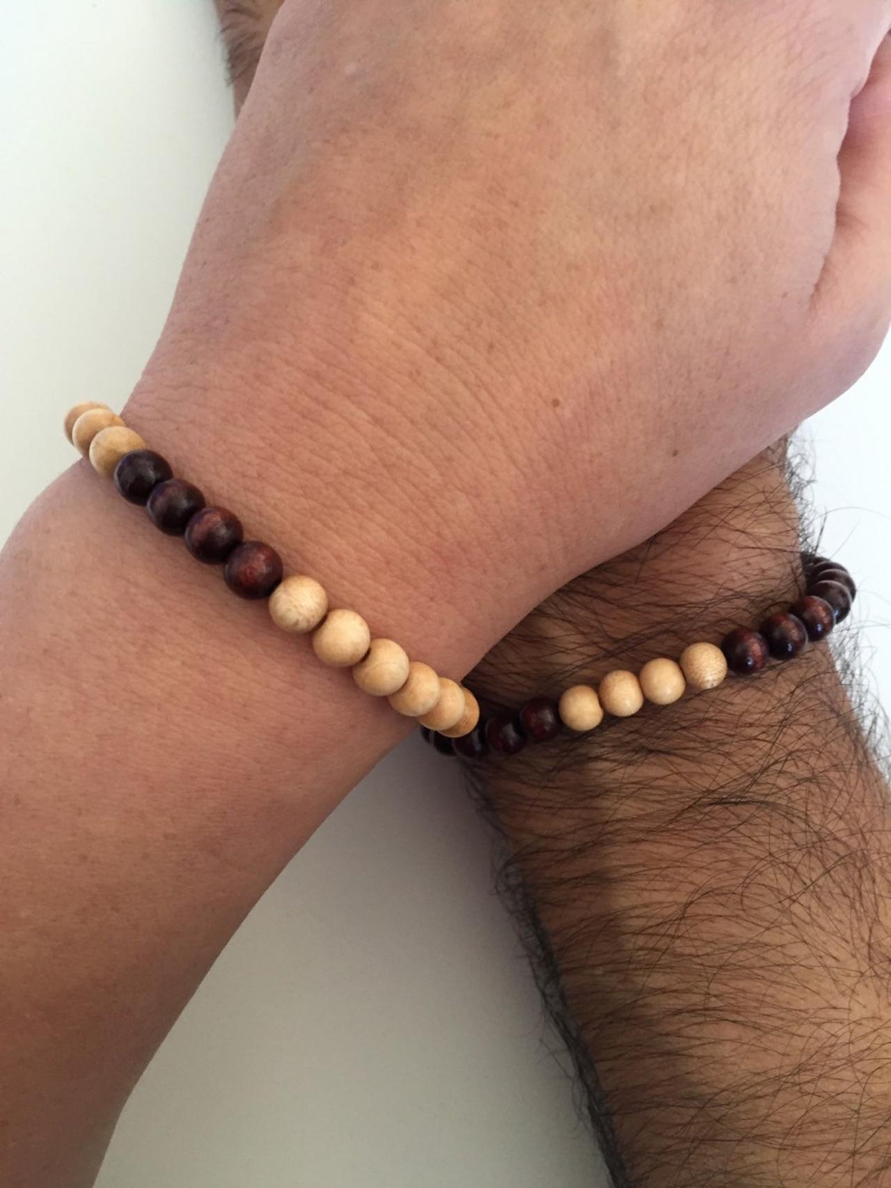 Couples Men Women Bracelets 259- love friendship bracelet boyfriend girlfriend wood beads lovers fall gift