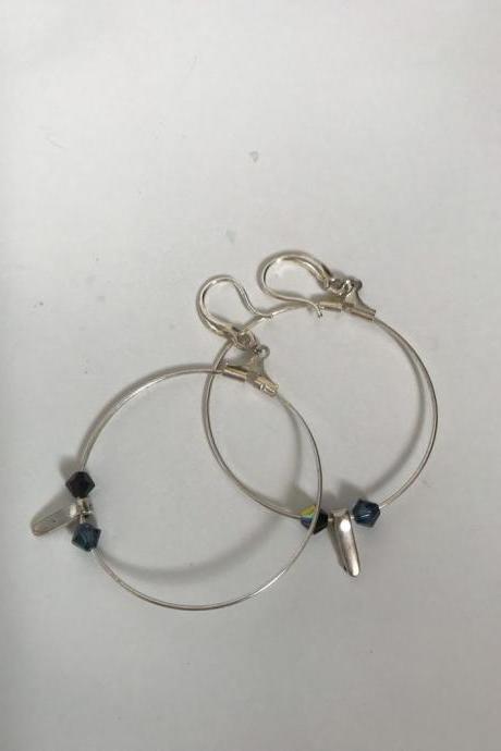 Swarovski dangle earrings 357 - silver metal earrings Swarovski boho womenswear trendy accessories