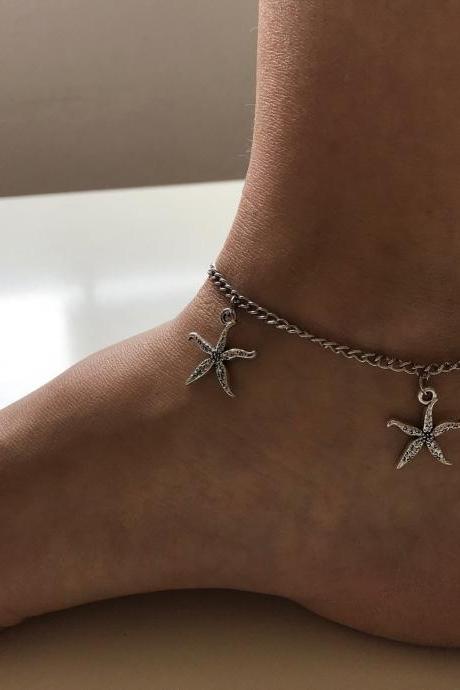 Starfish Anklet 338- faith friendship starfish metal chain anklet sea summer gift adjustable current womenswear unique innovative gift