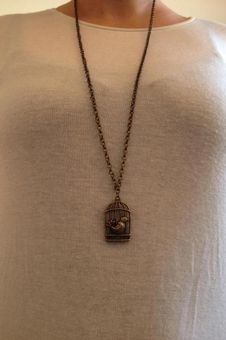 Vintage pendant necklace 165- bird necklace pendant chain trendy accessories womenswear