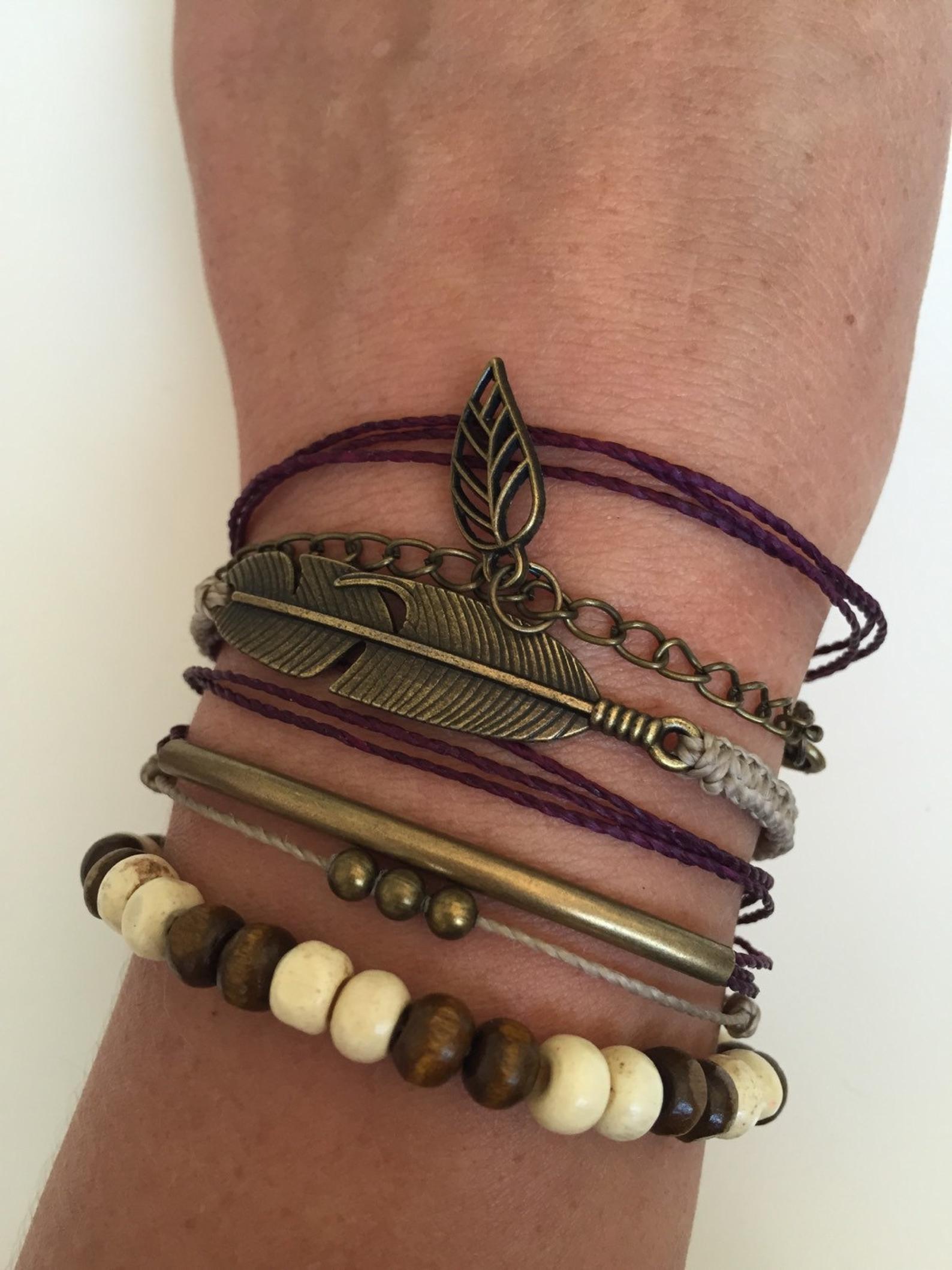 Pack Bracelet 260 Fall Bracelet Faith Friendship Macrame Feather